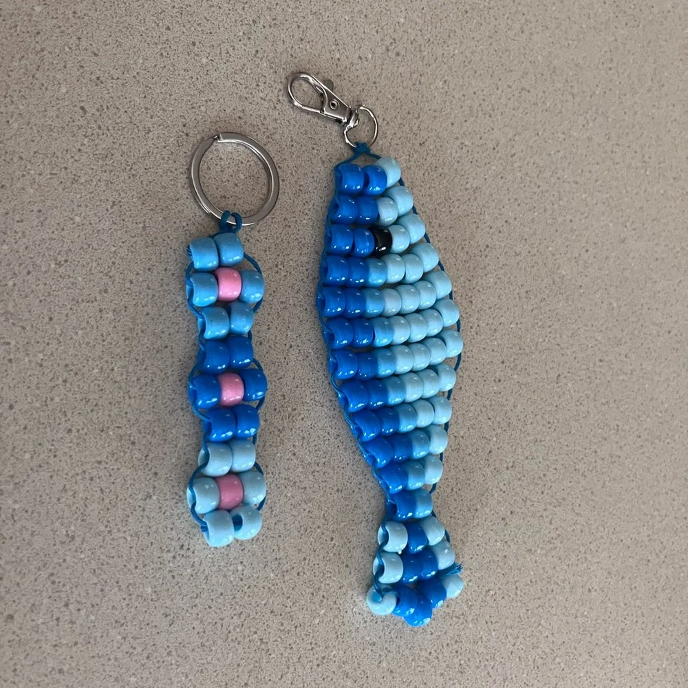 🩵💙 Handmade Pony Beans Fish Keychain 🩵💙 - Picture 7 of 8